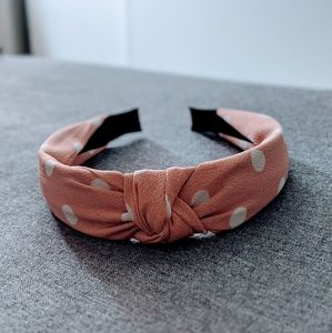 Pink polka dot headband